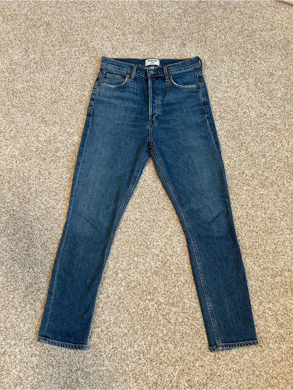 AGOLDE Nico High Rise Slim Fit Jeans - Subdued Blue